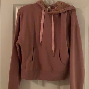 Others Follow Fleece-lined hoodie in mauve size S